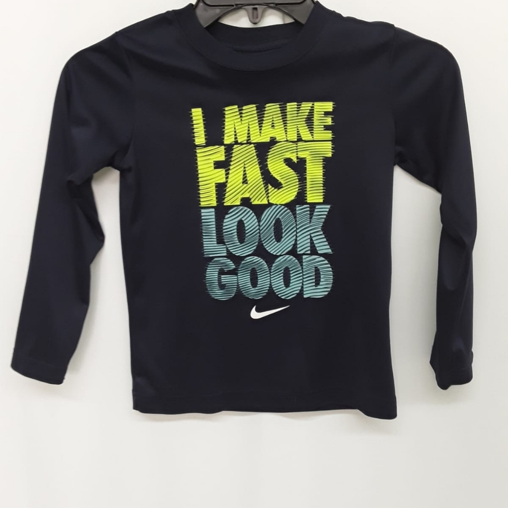 T-shirt they NIKE Tee ...blue long sleeve Size 6